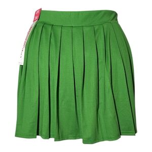 Love Green Pleated Mini Skirt